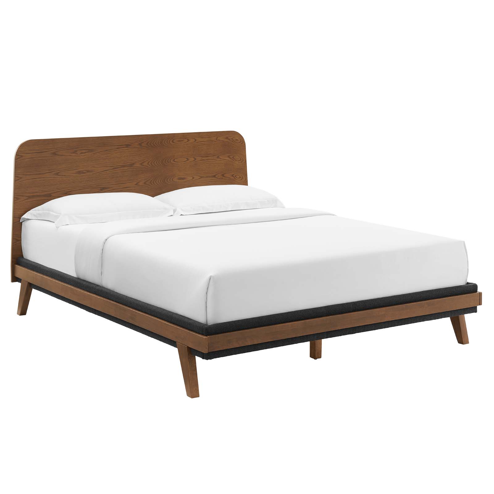 Modway Dylan Modern Wood Grain Queen Platform Bed in Walnut | eBay